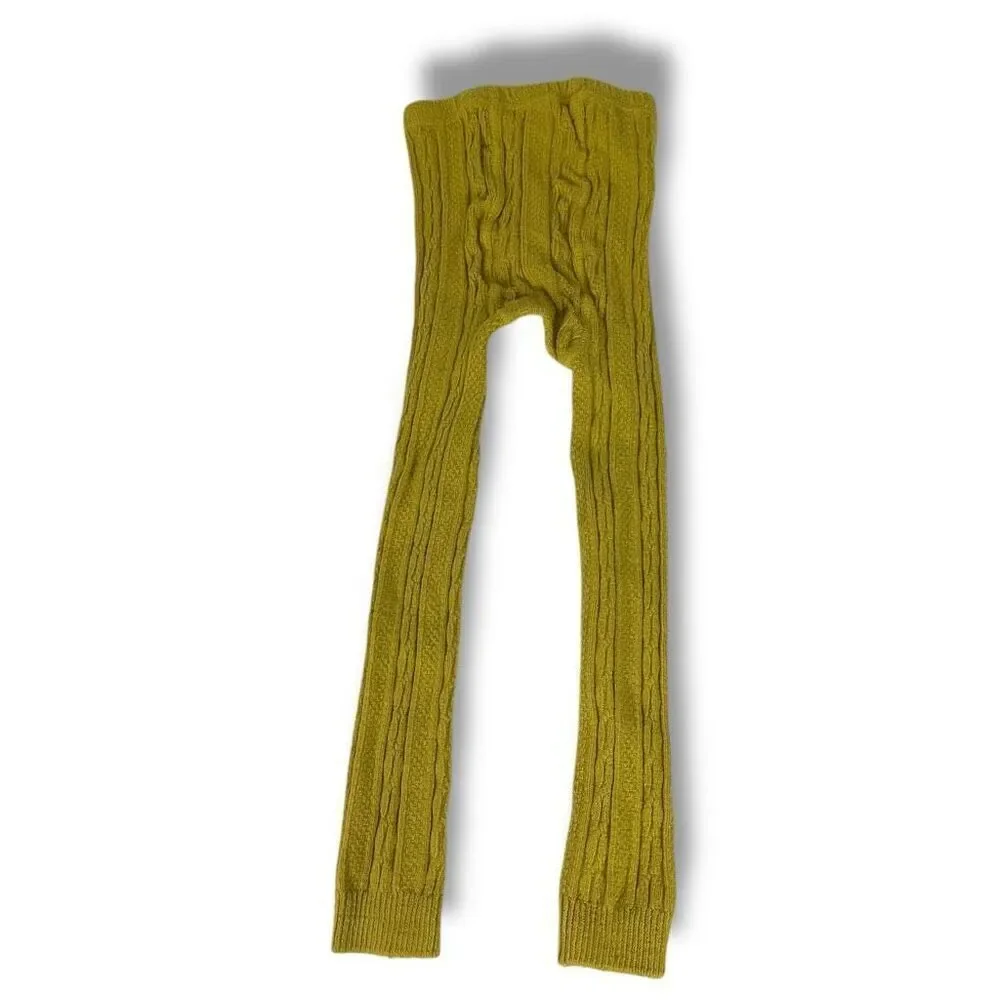 Mini Boden Girls Footless Tights size 5-6 Mustard